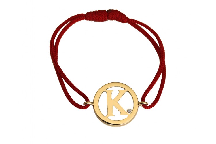 Alphabet K Gold Bracelet